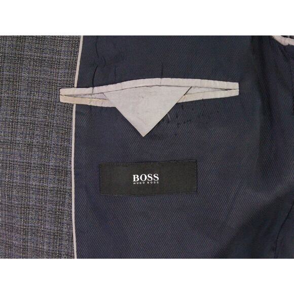 Hugo Boss The James4 Brown Black Blue Woven Check Wool Sportcoat Blazer 40R - Picture 8 of 10
